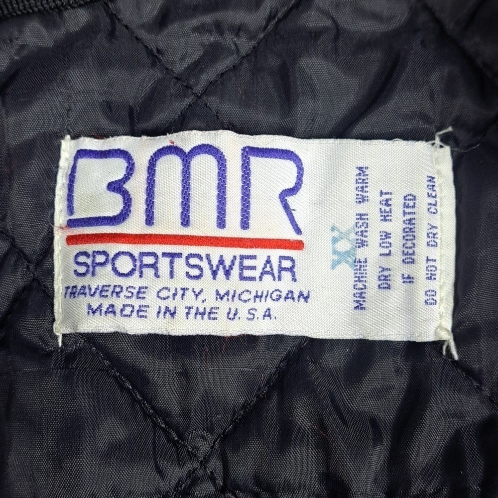 BMR Sports wear black & white spell out quilt lined 2XL full snap trucker jacket - Picture 7 of 8